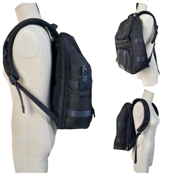 Tumi Alpha Bravo Tyndall Black Nylon Leather Utility Backpack Unisex Travel Bag - Picture 16 of 16